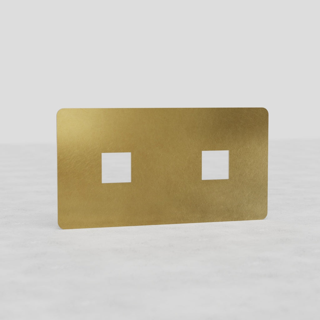 Kew Double 2x Keystone Module Plate Antique Brass | Components ...